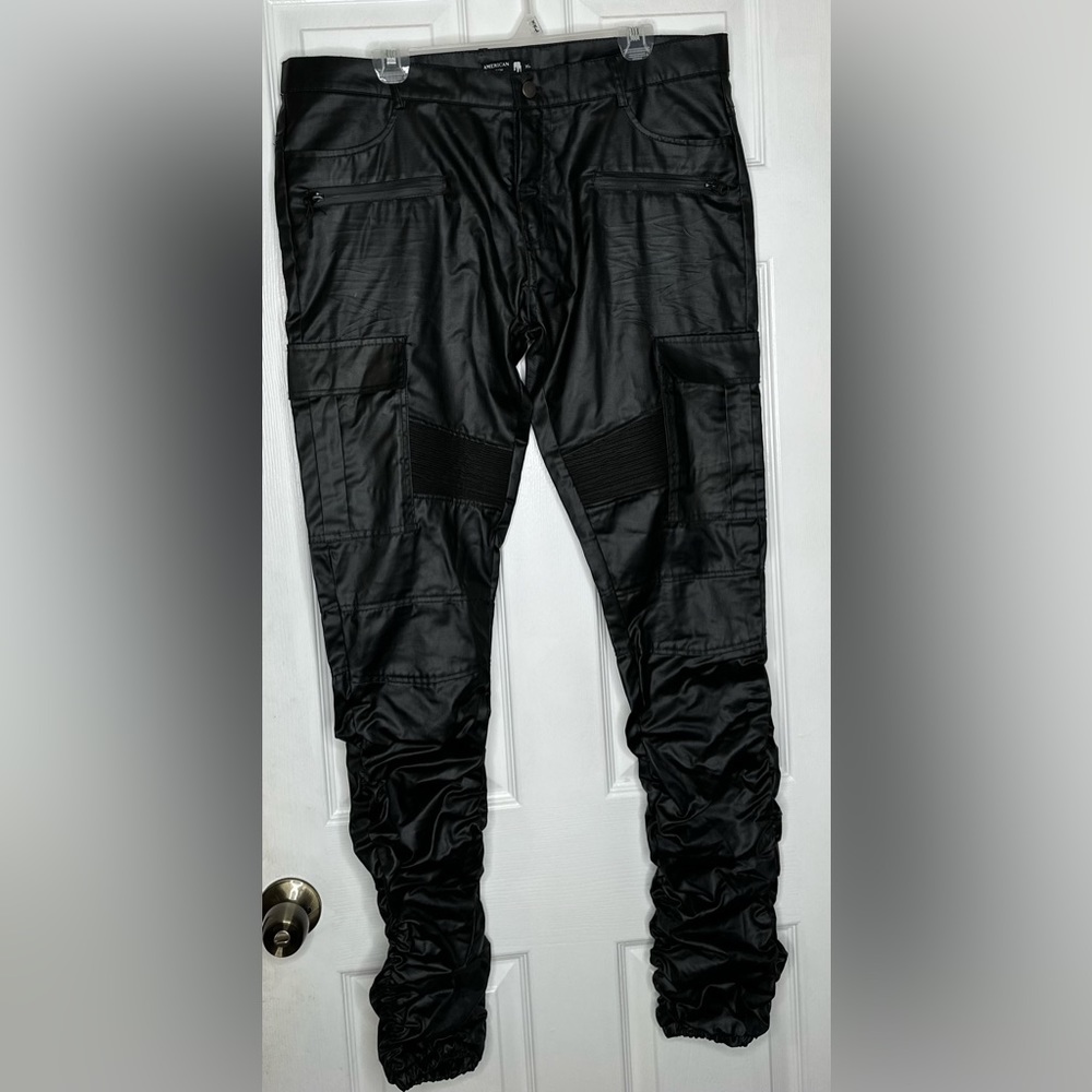 American Stitch Black ruffled leg pant